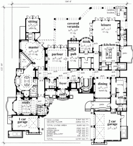 French Chateau - 4BD - 8BT - 8,887 SF AC - Luxury Custom Home Floor Plan from Alpha Builders Group.