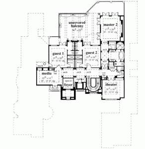 French Chateau - 4BD - 8BT - 8,887 SF AC - Luxury Custom Home Floor Plan.